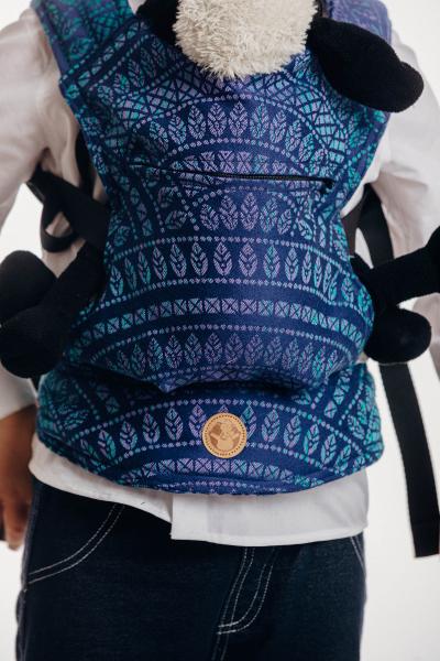 LennyLamb Puppentragehilfe mit Schnallen Peacock's Tail - dunkelblau